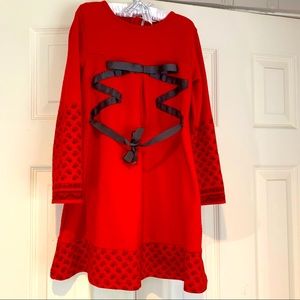 deux par deux Brand Red Dress with Ribbon Detail